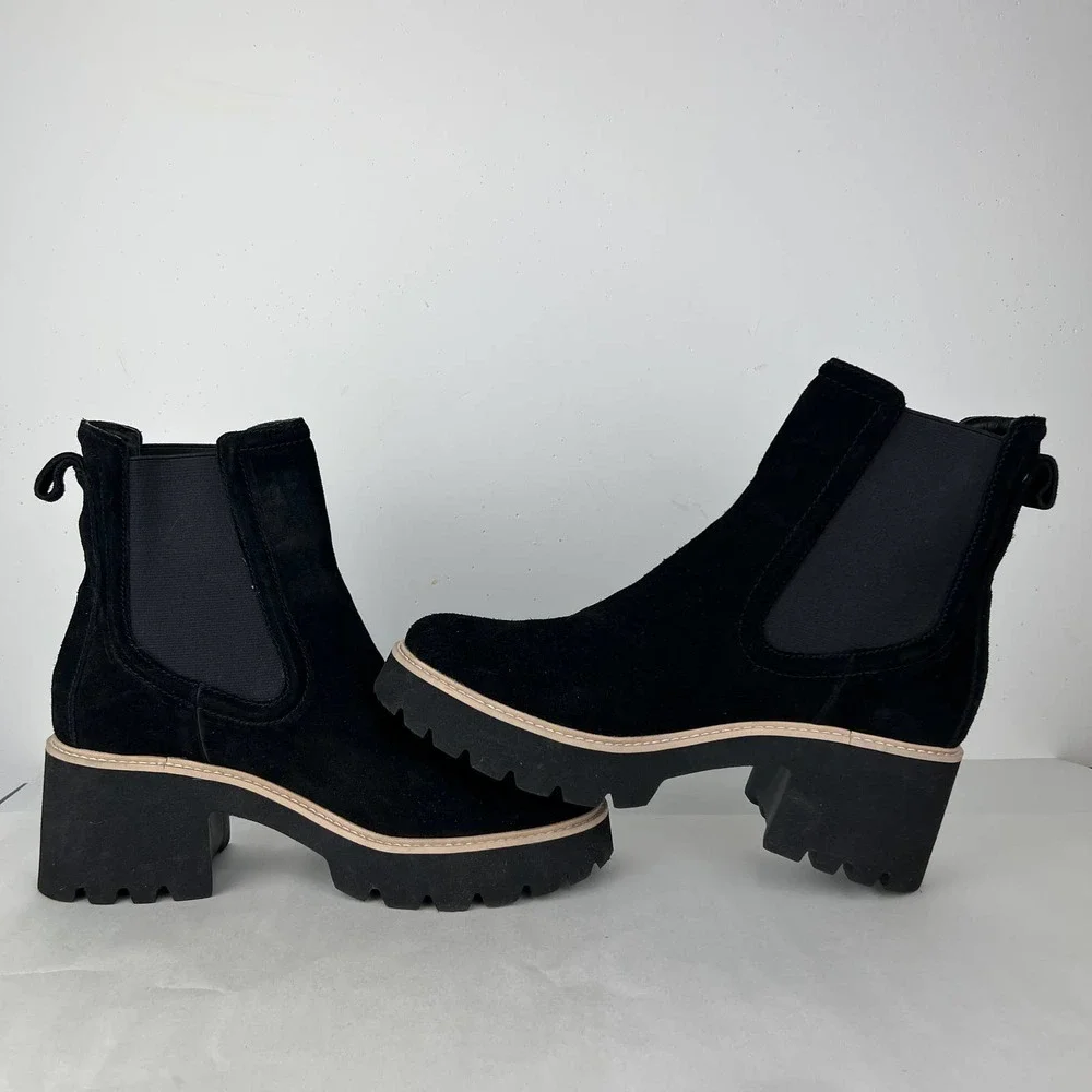 Dolce Vita H2O Black Onyx Suede Bootie Womens Size: 9.5
